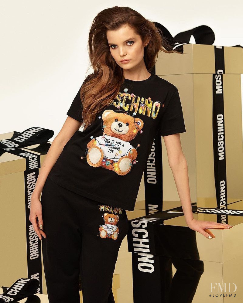 Michelle van Bijnen featured in  the Moschino Moschino Teddy Holiday 2018 advertisement for Holiday 2018