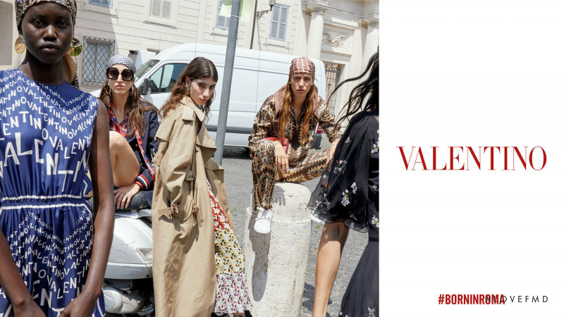 Adut Akech Bior featured in  the Valentino Valentino Resort 2019 advertisement for Resort 2019