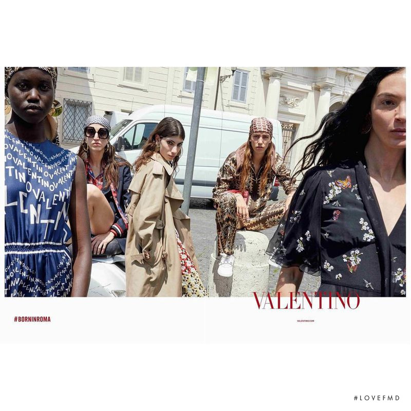 Adut Akech Bior featured in  the Valentino Valentino Resort 2019 advertisement for Resort 2019