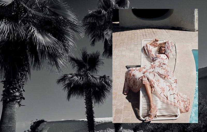 Anja Rubik featured in  the Zimmermann Zimmermann Resort 2019: The Corsage advertisement for Resort 2019