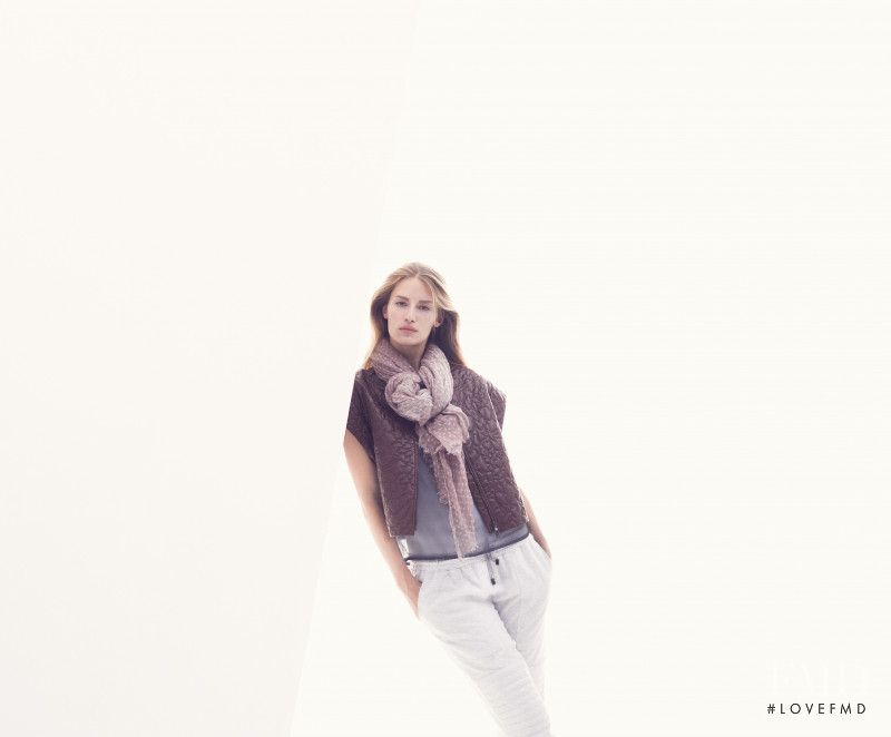 Linda Vojtova featured in  the Brunello Cucinelli advertisement for Spring/Summer 2014