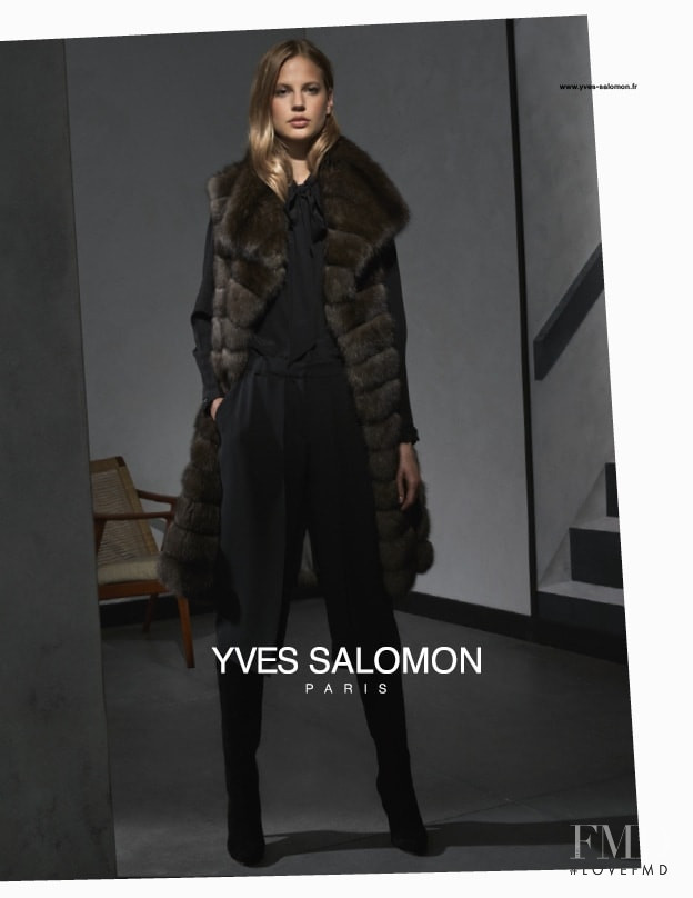 Elisabeth Erm featured in  the Yves Salomon advertisement for Spring/Summer 2015