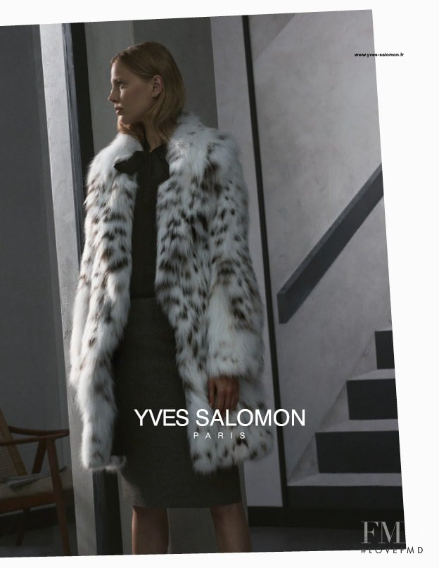 Elisabeth Erm featured in  the Yves Salomon advertisement for Spring/Summer 2015