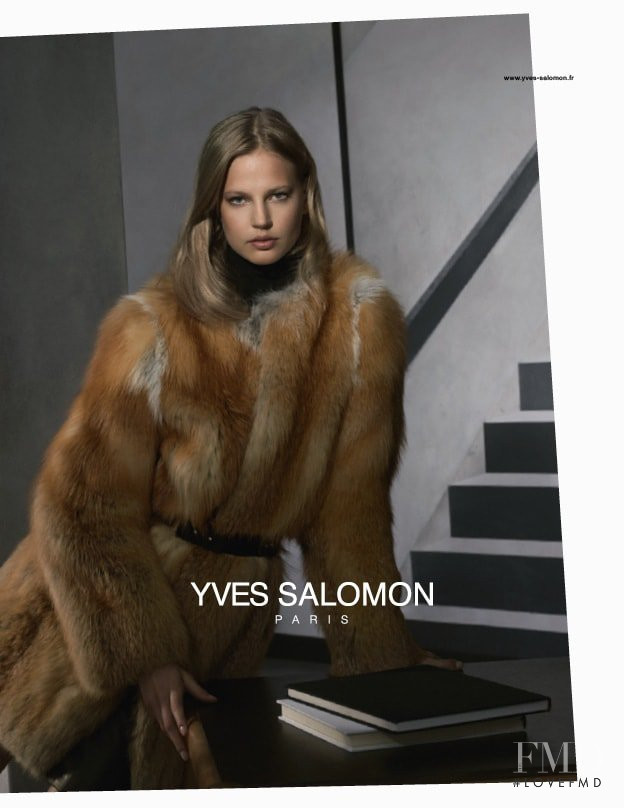 Elisabeth Erm featured in  the Yves Salomon advertisement for Spring/Summer 2015