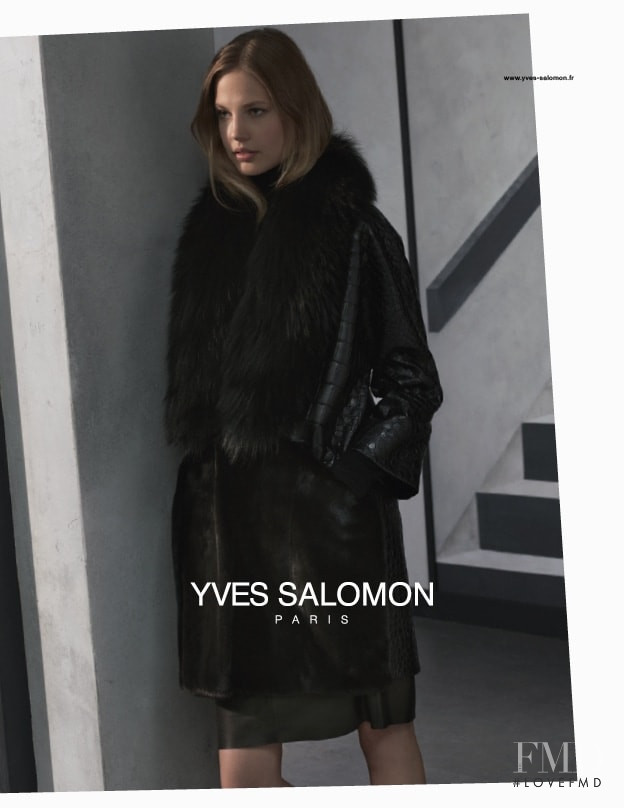 Elisabeth Erm featured in  the Yves Salomon advertisement for Spring/Summer 2015