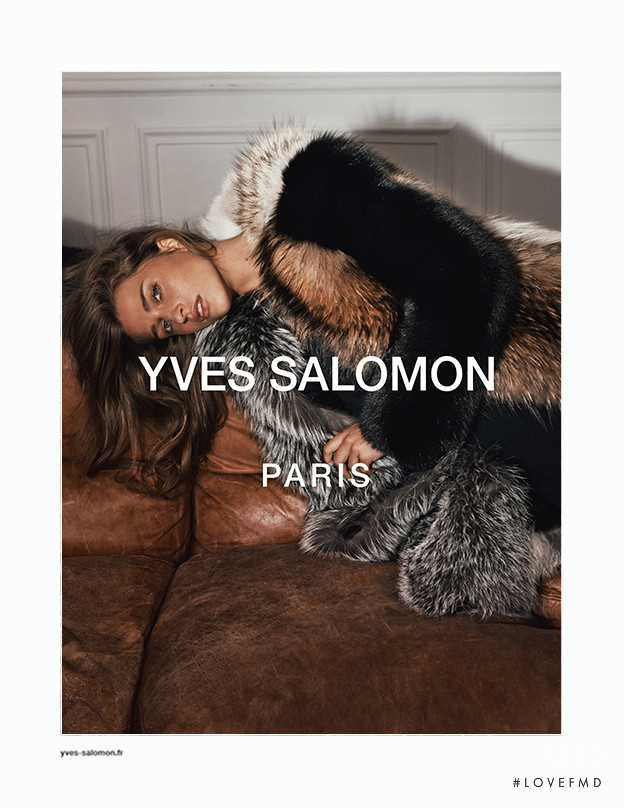 Regitze Harregaard Christensen featured in  the Yves Salomon advertisement for Autumn/Winter 2017