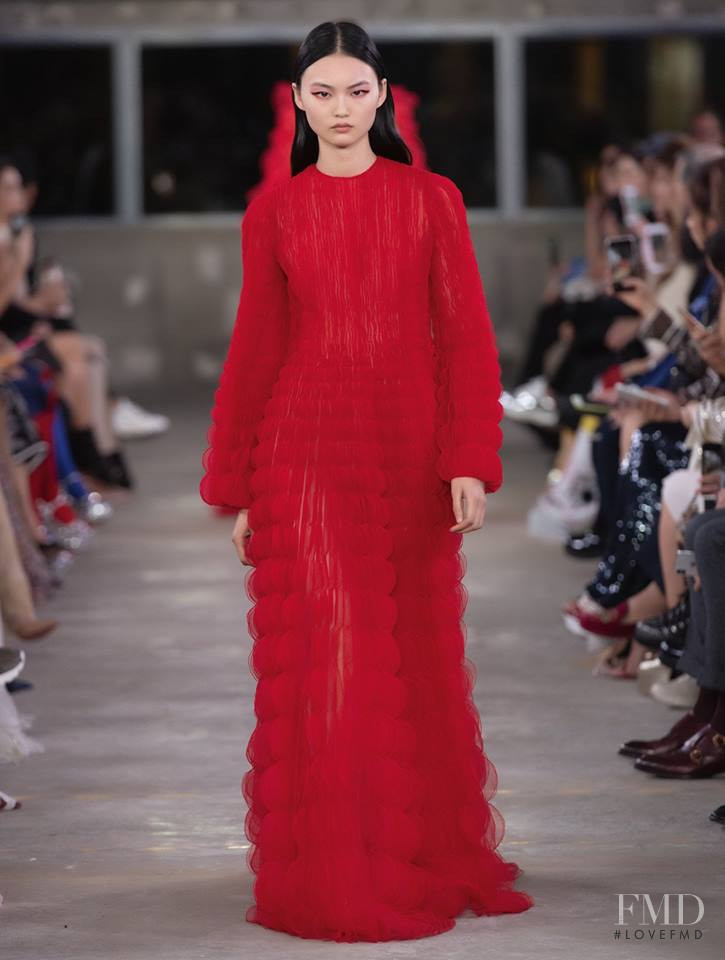 Cong He featured in  the Valentino fashion show for Pre-Fall 2019