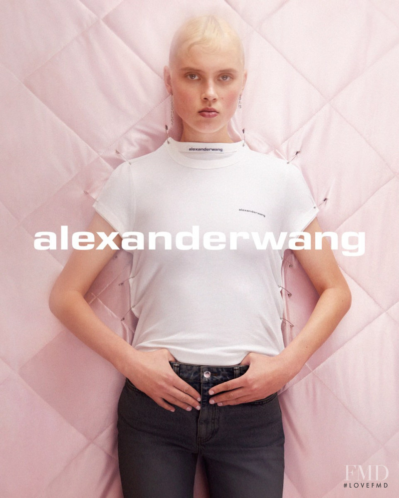 Une Jonynaite featured in  the Alexander Wang advertisement for Spring/Summer 2019