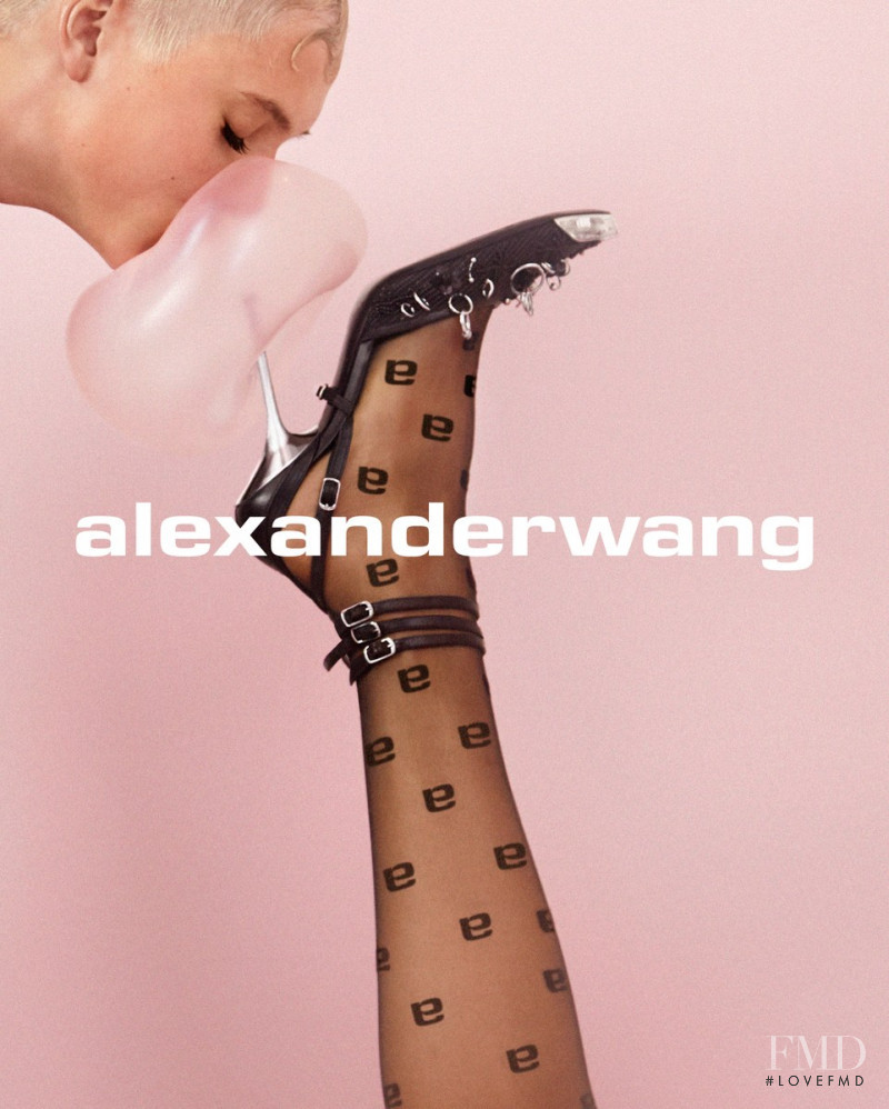 Une Jonynaite featured in  the Alexander Wang advertisement for Spring/Summer 2019