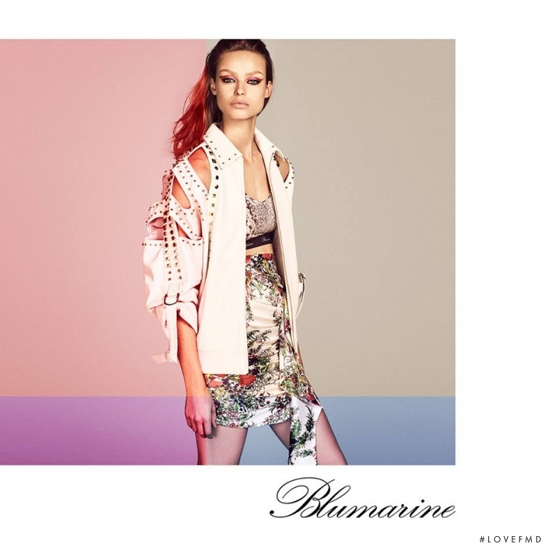 Birgit Kos featured in  the Blumarine advertisement for Spring/Summer 2019