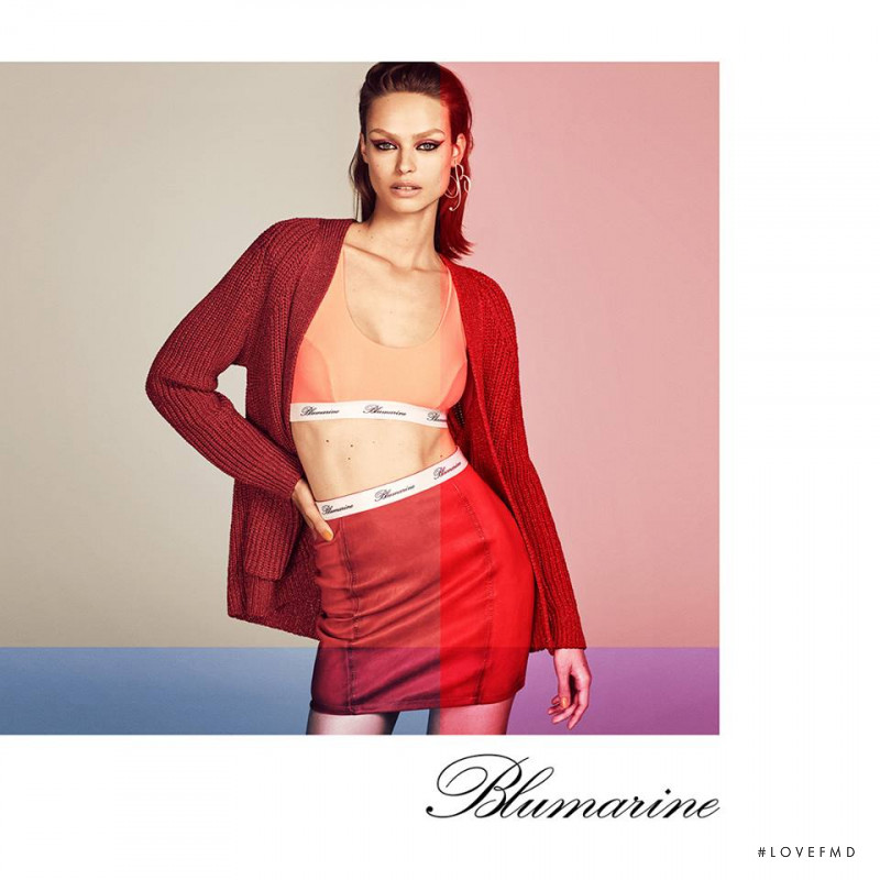 Birgit Kos featured in  the Blumarine advertisement for Spring/Summer 2019