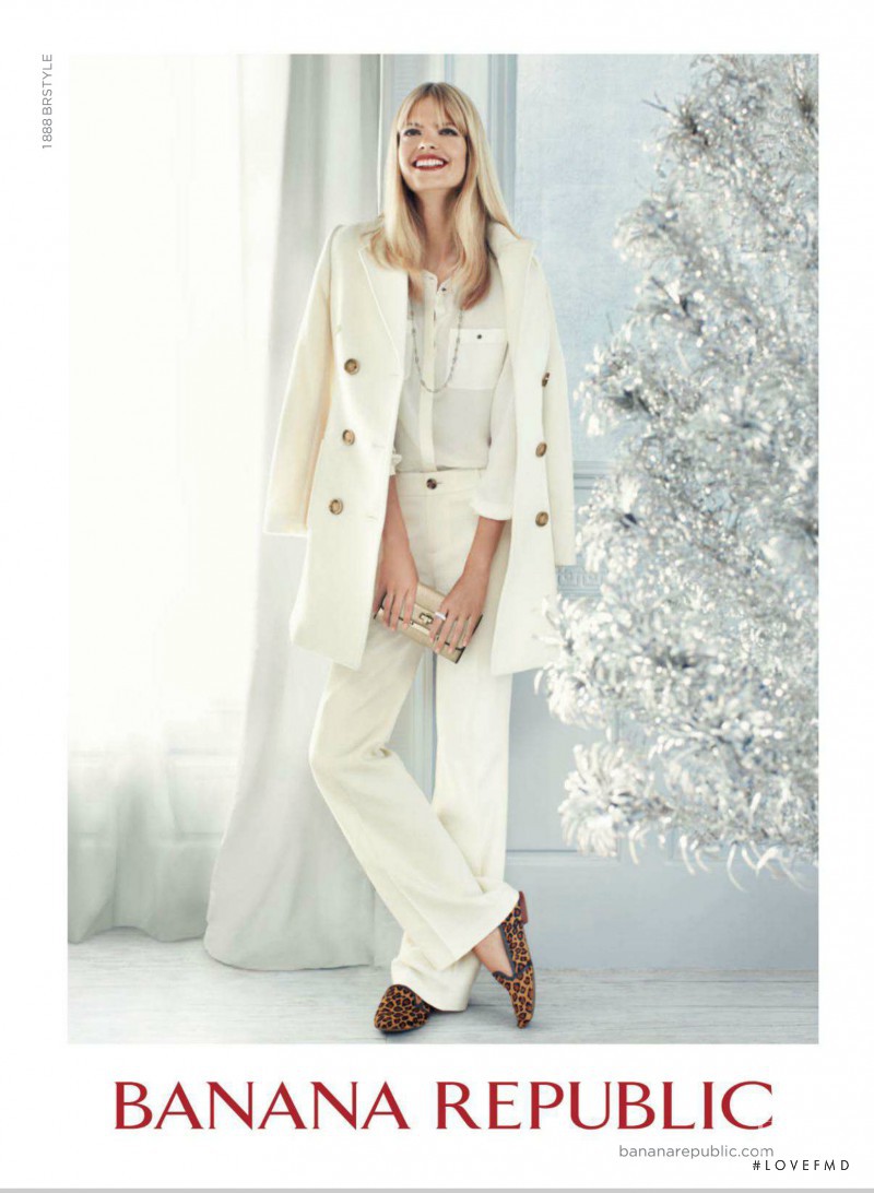 Julia Stegner featured in  the Banana Republic advertisement for Holiday 2012