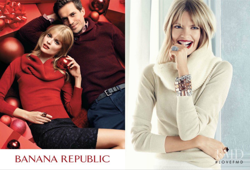 Julia Stegner featured in  the Banana Republic advertisement for Holiday 2012