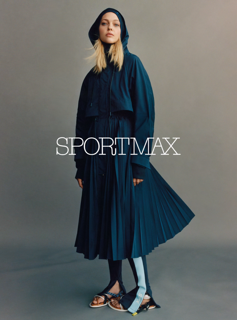 Sasha Pivovarova featured in  the Sportmax advertisement for Spring/Summer 2019