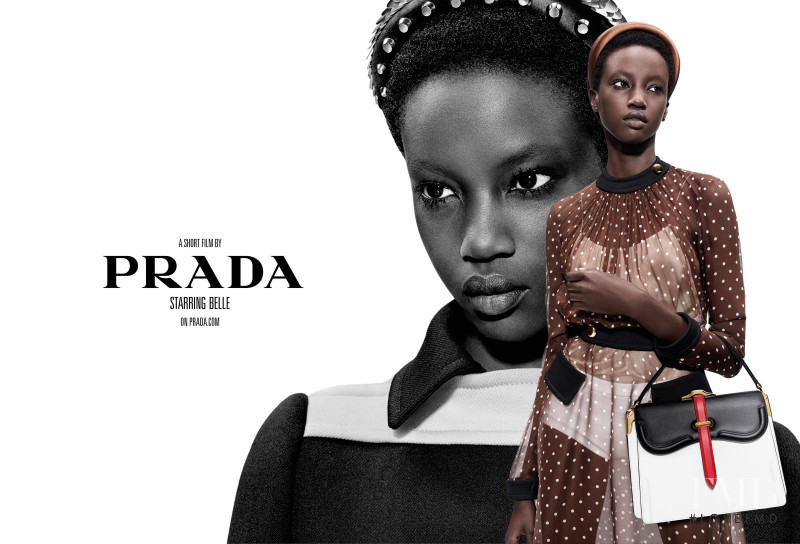 Anok Yai featured in  the Prada advertisement for Spring/Summer 2019