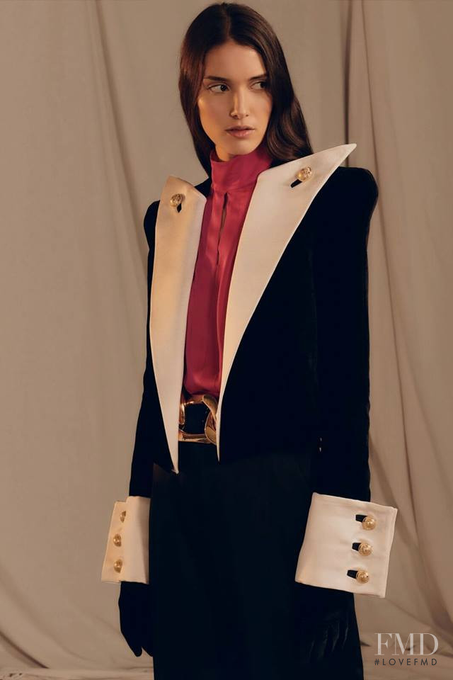 Rachelle Harris featured in  the Balmain lookbook for Pre-Fall 2019