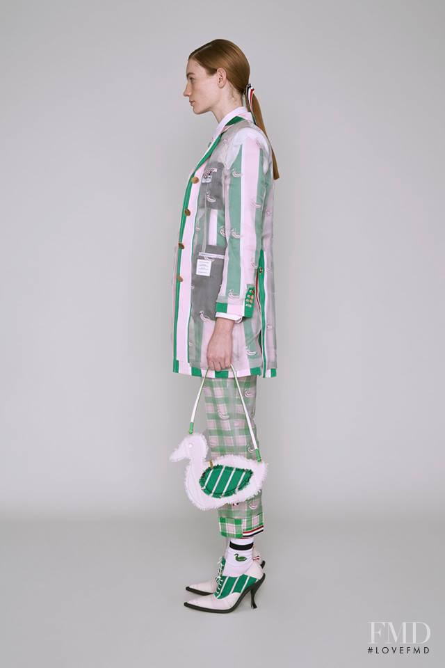 Kristin Zakala featured in  the Thom Browne lookbook for Pre-Fall 2019