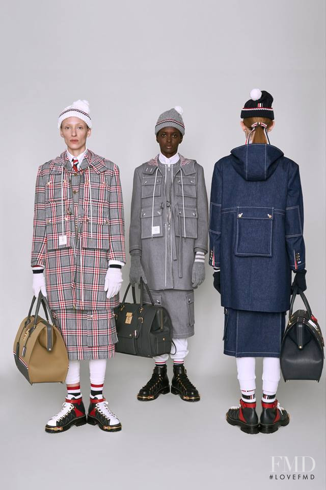 Amira Pinheiro featured in  the Thom Browne lookbook for Pre-Fall 2019