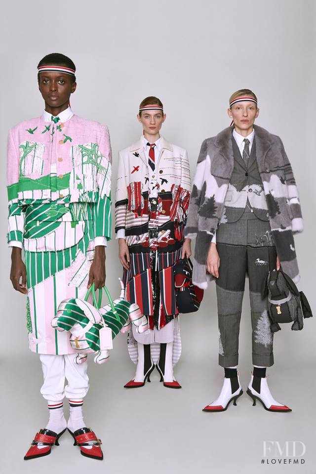 Amira Pinheiro featured in  the Thom Browne lookbook for Pre-Fall 2019