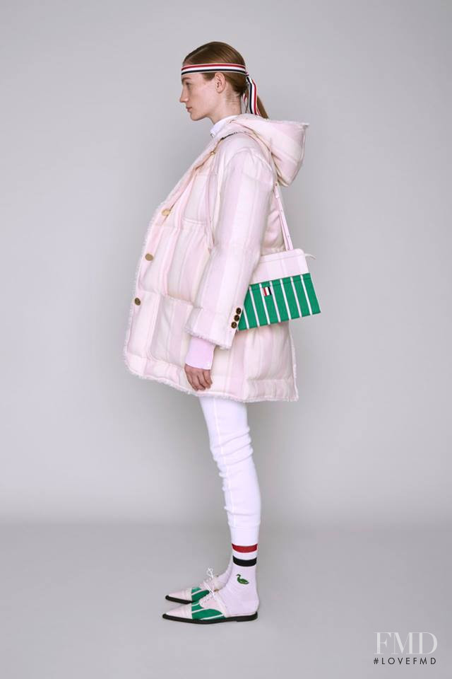 Kristin Zakala featured in  the Thom Browne lookbook for Pre-Fall 2019