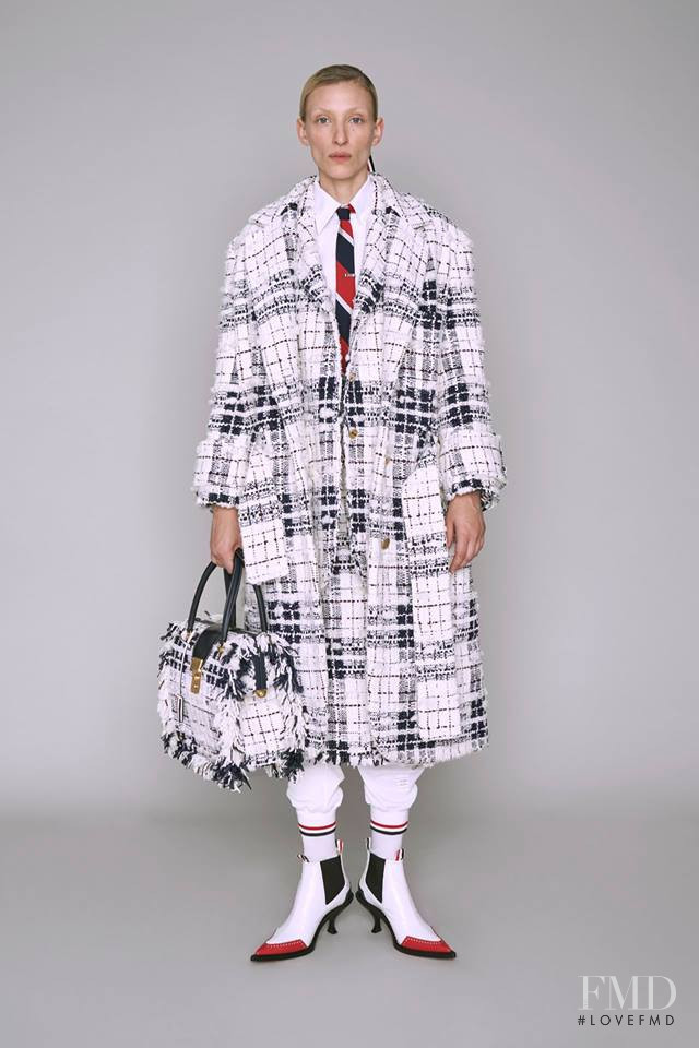 Maggie Maurer featured in  the Thom Browne lookbook for Pre-Fall 2019