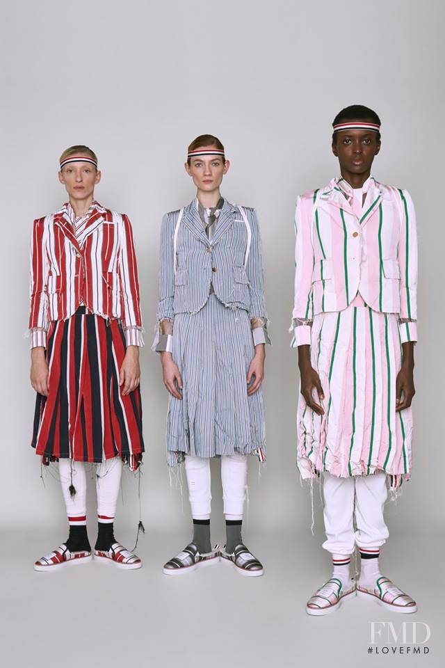 Amira Pinheiro featured in  the Thom Browne lookbook for Pre-Fall 2019
