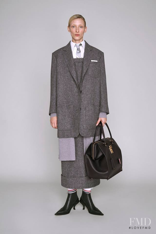 Maggie Maurer featured in  the Thom Browne lookbook for Pre-Fall 2019