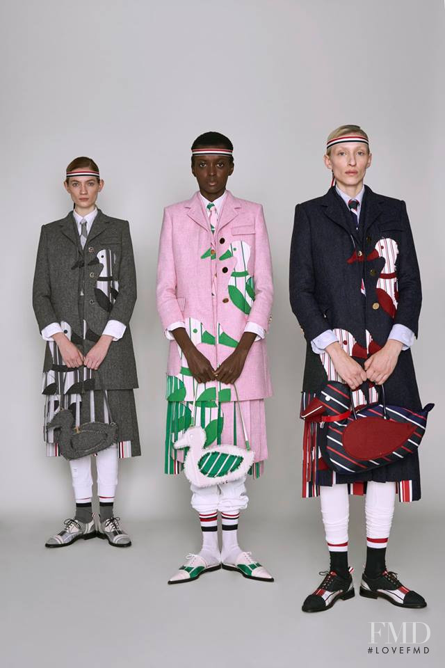 Amira Pinheiro featured in  the Thom Browne lookbook for Pre-Fall 2019