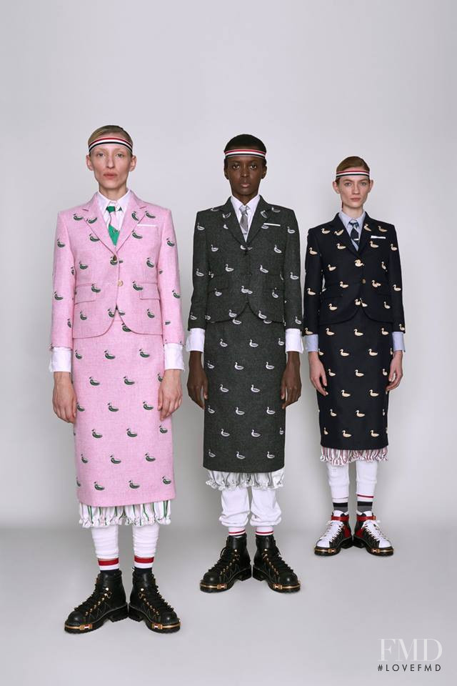 Amira Pinheiro featured in  the Thom Browne lookbook for Pre-Fall 2019