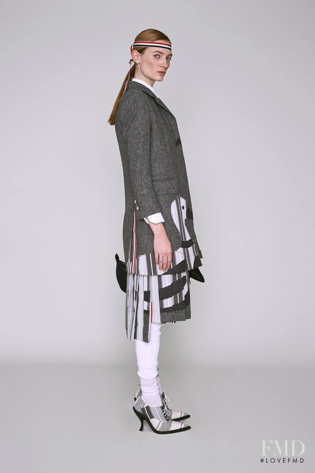 Kristin Zakala featured in  the Thom Browne lookbook for Pre-Fall 2019