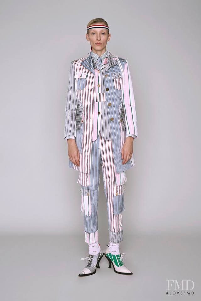 Maggie Maurer featured in  the Thom Browne lookbook for Pre-Fall 2019