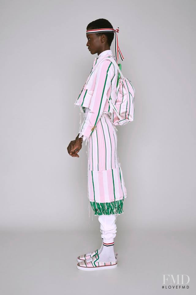Amira Pinheiro featured in  the Thom Browne lookbook for Pre-Fall 2019