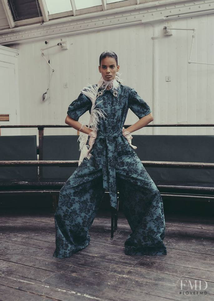 Annibelis Baez featured in  the Erdem fashion show for Pre-Fall 2019