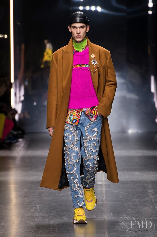Finn Hayton featured in  the Versace fashion show for Autumn/Winter 2019