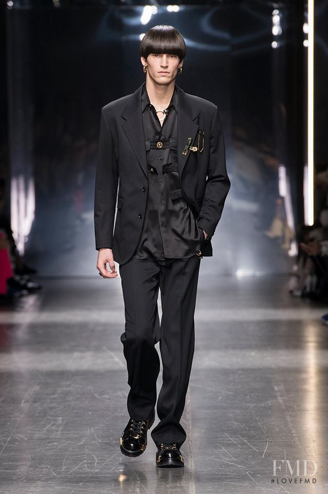 Justin Eric Martin featured in  the Versace fashion show for Autumn/Winter 2019