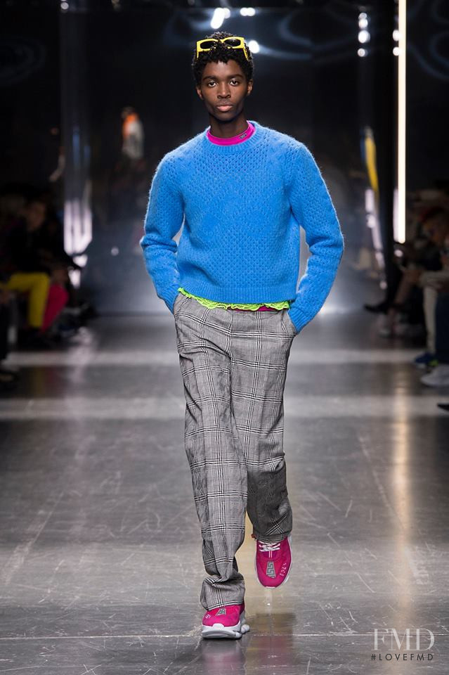 Alton Mason featured in  the Versace fashion show for Autumn/Winter 2019