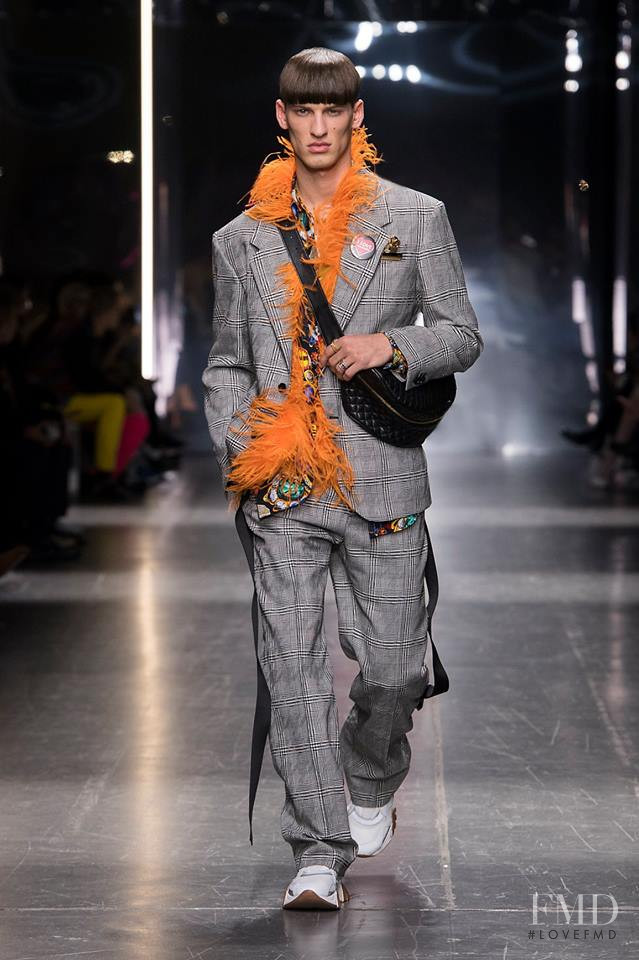 David Trulik featured in  the Versace fashion show for Autumn/Winter 2019