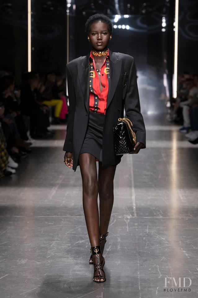 Adut Akech Bior featured in  the Versace fashion show for Autumn/Winter 2019