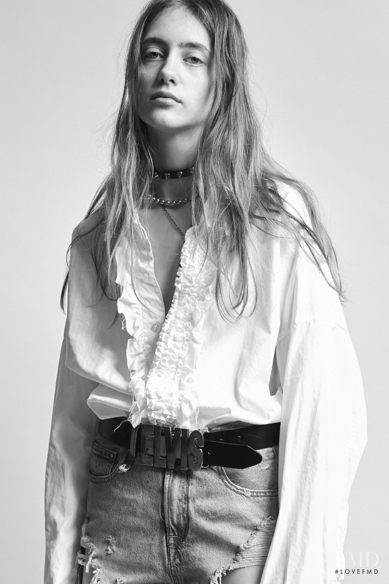 Lia Pavlova featured in  the R13 lookbook for Pre-Fall 2019