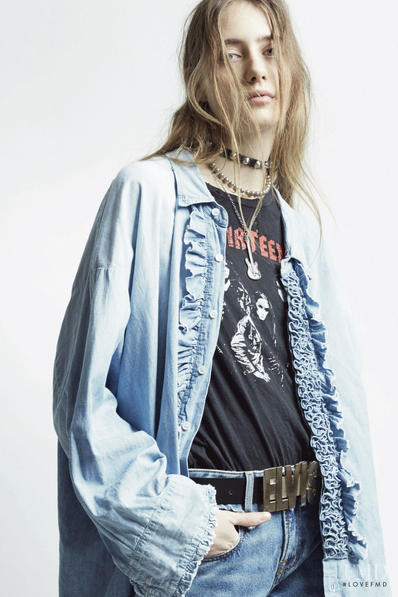 Lia Pavlova featured in  the R13 lookbook for Pre-Fall 2019