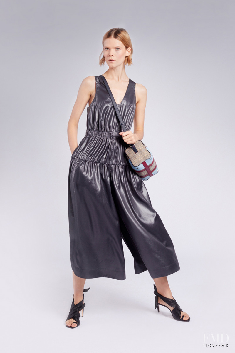 Irina Kravchenko featured in  the Tibi lookbook for Pre-Fall 2019