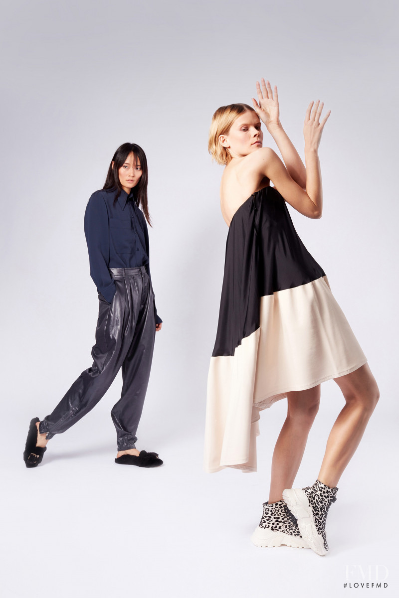 Irina Kravchenko featured in  the Tibi lookbook for Pre-Fall 2019