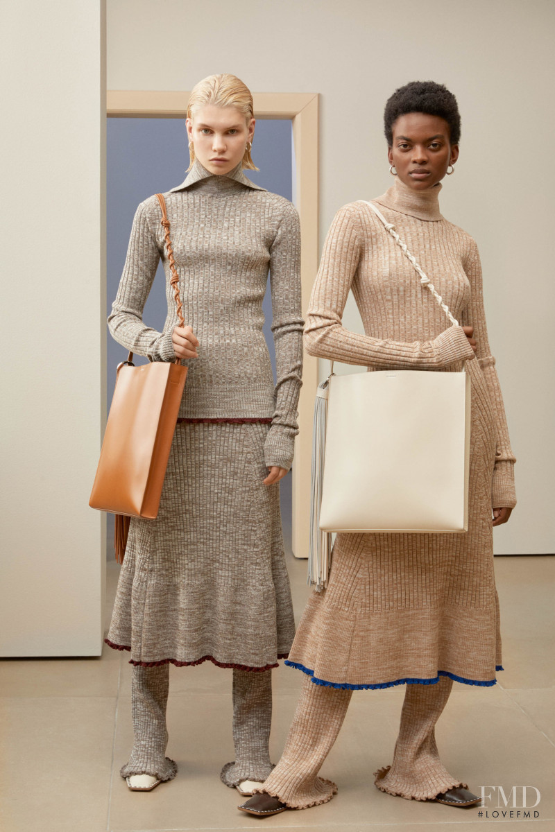 Aube Jolicoeur featured in  the Jil Sander lookbook for Pre-Fall 2019