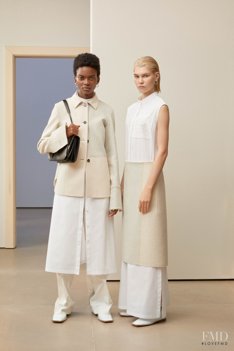 Aube Jolicoeur featured in  the Jil Sander lookbook for Pre-Fall 2019