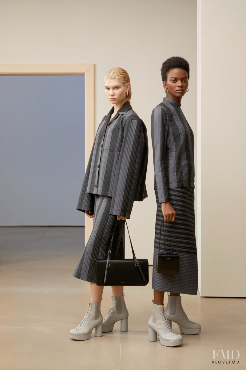 Aube Jolicoeur featured in  the Jil Sander lookbook for Pre-Fall 2019