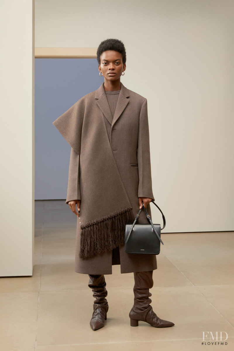 Aube Jolicoeur featured in  the Jil Sander lookbook for Pre-Fall 2019