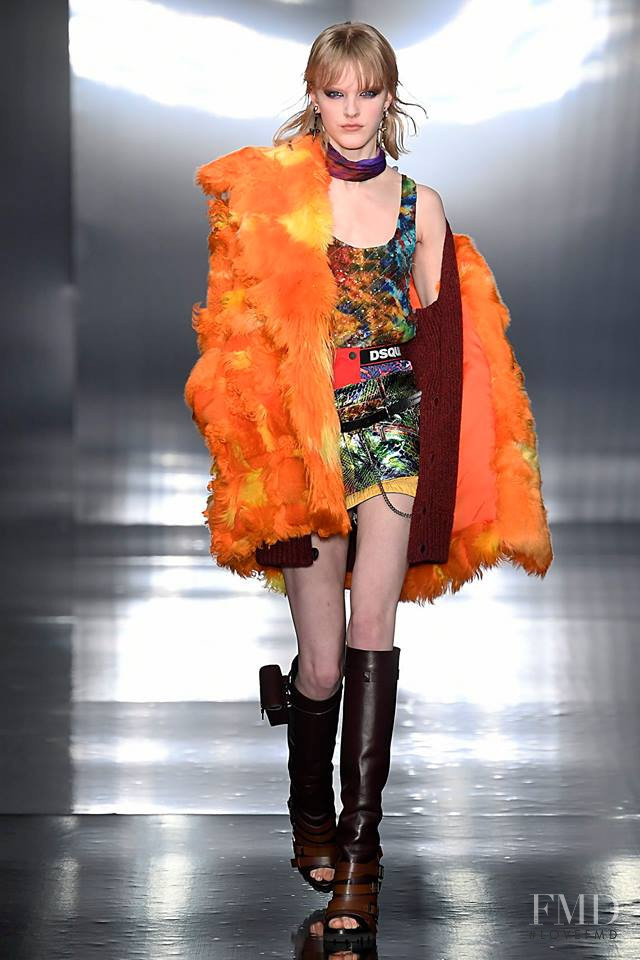 Hannah Motler featured in  the DSquared2 fashion show for Autumn/Winter 2019