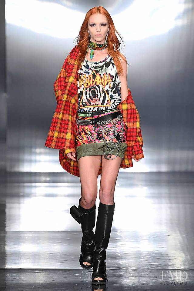 Mariacarla Boscono featured in  the DSquared2 fashion show for Autumn/Winter 2019