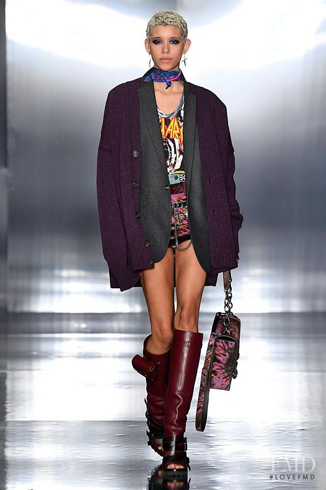 Janiece Dilone featured in  the DSquared2 fashion show for Autumn/Winter 2019