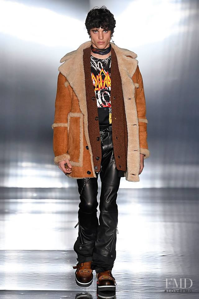 Mateo Videla featured in  the DSquared2 fashion show for Autumn/Winter 2019